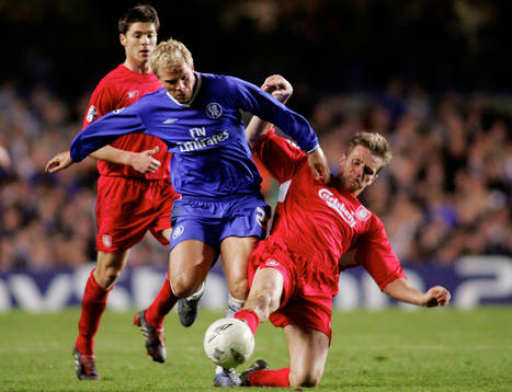  Chelsea's Eidur Gudjohnsen och Igor Biscan, Liverpool