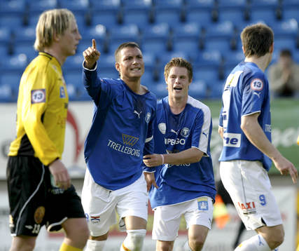  Ivica Skiljo,  jublar efter 2-0 målet mot Mjällby