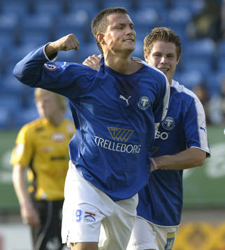  Ivica Skiljo,  jublar efter 2-0 målet mot Mjällby