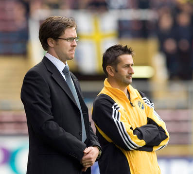  Rikard Norling och Neboja Nevakovic, tränare, AIK.
