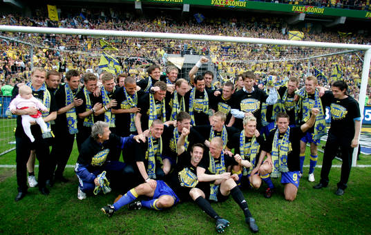  Bröndby blev danska mästare, jubel.