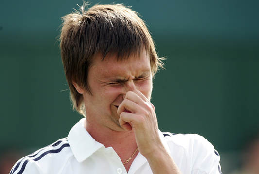 Tennis. Wimbledon. Robin Söderling deppar i matchen mot I