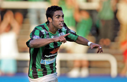  Wilton Figuiredo, Gais jublar efter sitt 2-0 mål
