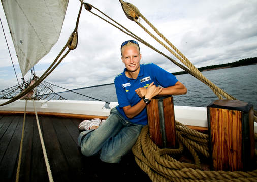 Carolina Klüft, ombord på segelfartyget Linden