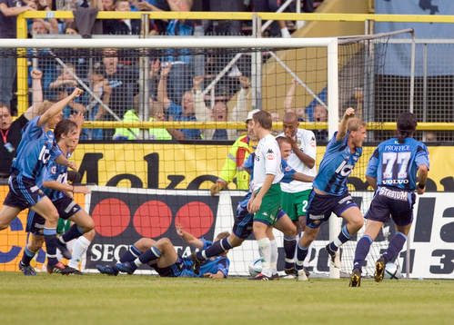  Djurgårds glädje efter Fredrik Stenmans 2-1.