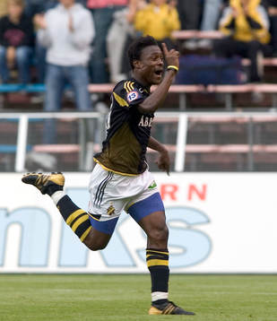  Derek Boateng, AIK, jubel efter 1-0.   
