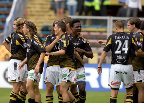  Derek Boateng, AIK efter 2-0.  Jubel.