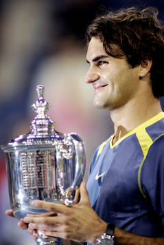 Roger Federer, Schweiz, med pokalen