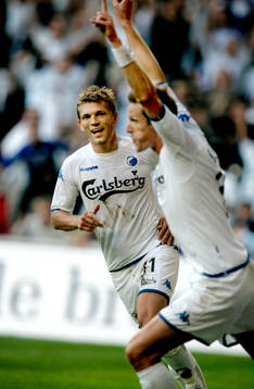  Marcus Allbäck, Köpenhamn och Michael Silberbauer jubel efter mål.