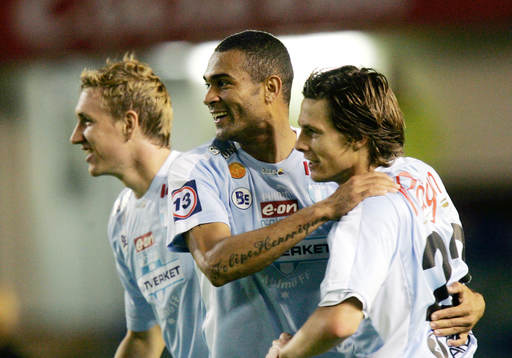  MArcus Pode, Afonso Alves och Jesper Bech, Malmö, jubel. 