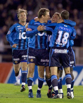 Tobias Hysén och Johan Arneng, Djurgården, jubel