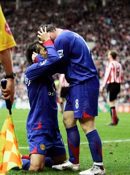 Ruud van Nistelrooy och Wayne Rooney, Manchester (Jubel)   Bildbyrån - Cop 7 