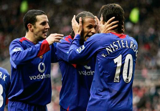  Ruud van Nistelrooy och Rio Ferdinand, Manchester (Jubel)  
