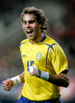  Johan Elmander, Sverige gjorde 1-1 målet. jubel.