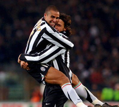  David Trezeguet och Zlatan Ibrahimovic, Juventus, jubel.