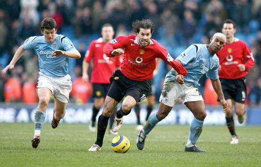  Ruud Van Nistelrooy och Trevor Sinclair och Joey Barton