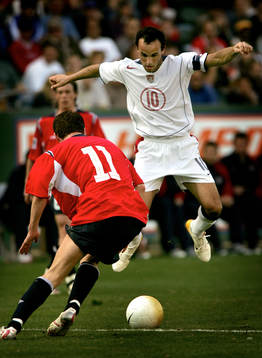 Reportage om fotboll i USA. USA-Norge. Landon Donovan, USA.