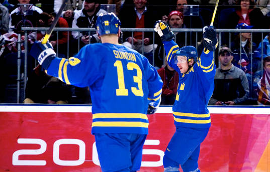 Mats Sundin jubel med Daniel Alfredsson