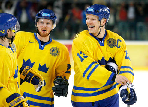 Henrik Sedin, Mats Sundin, jublar. Jubel