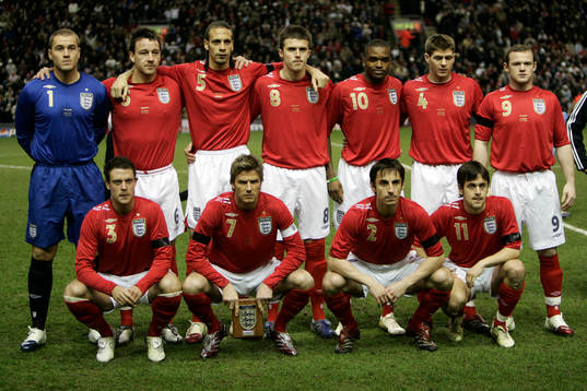 Bakre raden från vänster; Paul Robinson, John Terry, Rio