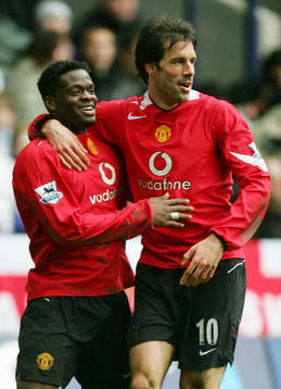 Ruud Van Nistelrooy och Louis Saha, Manchester (Jubel)