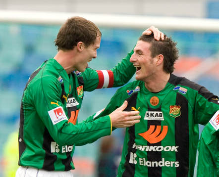 Fredrik Lundgren och James Keene, GAIS. Glädje, jubel,