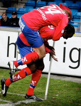 Olivier Karekezi och Gustaf Andersson, Helsingborg, jubel