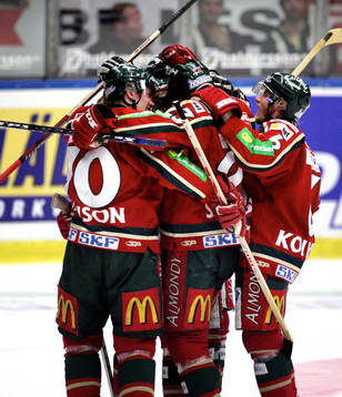 Frölunda Ronnie Sundin, 4-0. Jubel