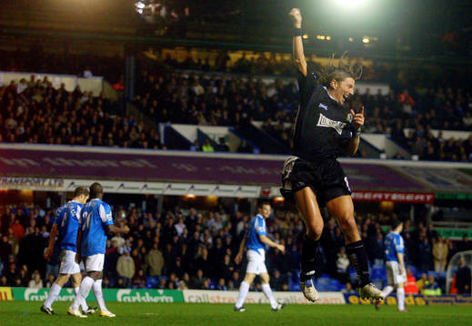  Robbie Savage, Blackburn, jubel efter 1-1 målet.