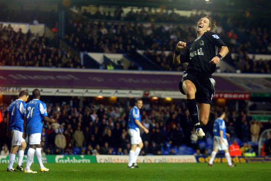 Robbie Savage, Blackburn, jubel efter 1-1 målet.