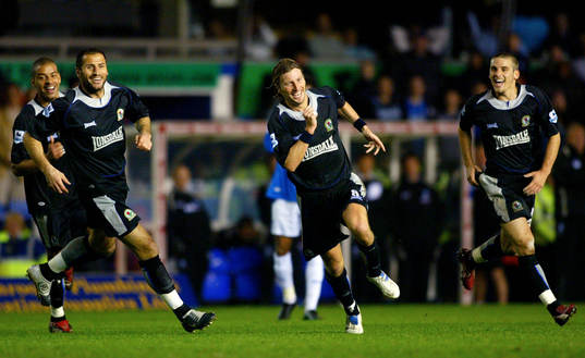 Robbie Savage, Blackburn, jubel efter 1-1 målet.