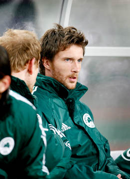 Landslagspelaren Mikael Nilsson, Panathinaikos, satt på