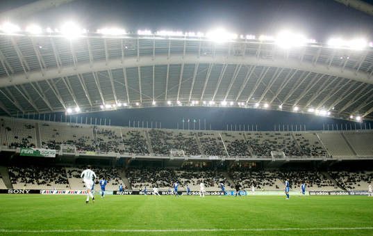 Olympia stadion i Aten, arena, stadion, belysning, lampor,