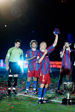 Henrik Larsson, Barcelona, höll tal och tackade fansen