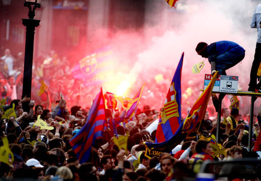 Vilt firande i Barcelona