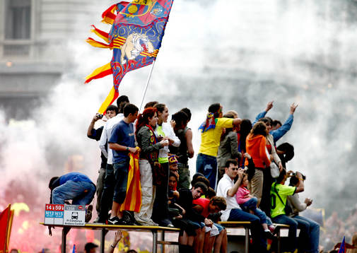 Vilt firande i Barcelona