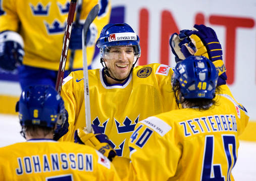 Joel Lundqvist, Henrik Zetterberg och Magnus Johansson,