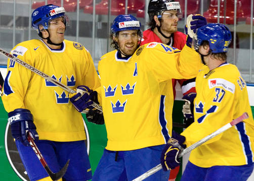 1-0 genom Henrik Zetterberg, grattas av Johan Franzen och