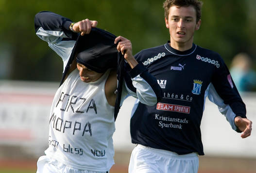 Fotboll. Svenska cupen. Kristianstad. Marcelo Sarvas, jubel.