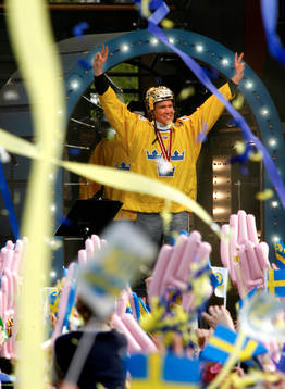 Ishockey, VM, VM-guld, Sverige, Firande av VM-guldet i