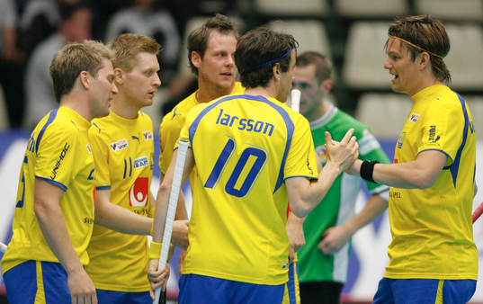 Innebandy. VM. Tyskland - Sverige. Ett av många svenska