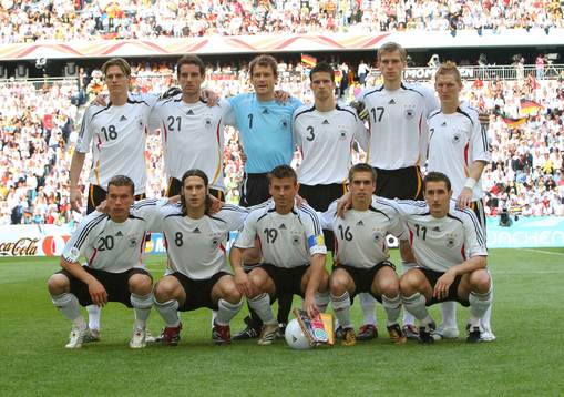  Lagbild, startelva, Tyskland; Tim Borowski, Christoph Metzelder, Jens Lehmann, Arne Friedrich, Per Mertesacker, Bastian Schweinsteiger