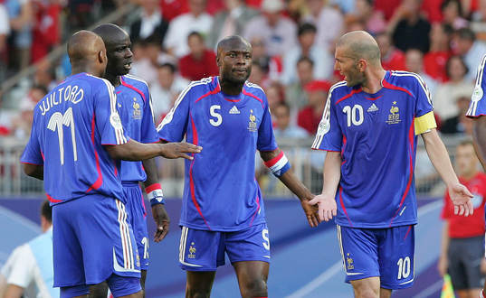Sylvain Wiltord, William Gallas, Lilian Thuram och Zinedine
