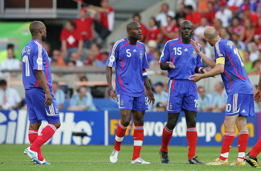 Sylvain Wiltord, William Gallas, Lilian Thuram och Zinedine