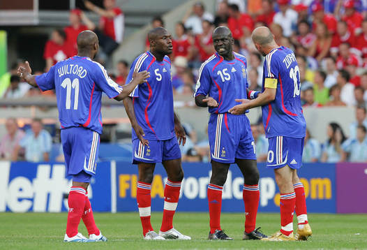 Sylvain Wiltord, William Gallas, Lilian Thuram och Zinedine