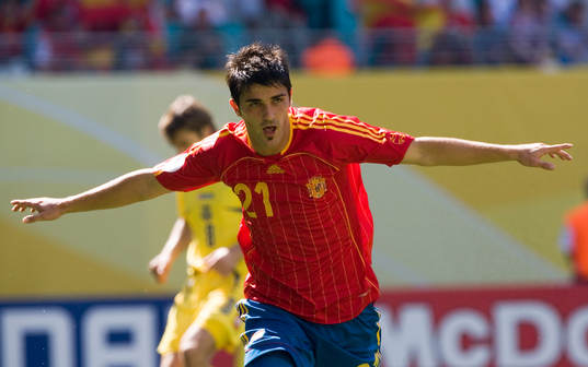  David Villa, Spanien, jubel.