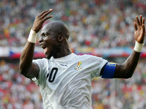  Stephen Appiah, Ghana, jubel.