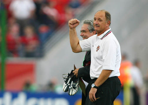  Felipe Luiz Scolari, förbundskapten, Portugal, jubel.