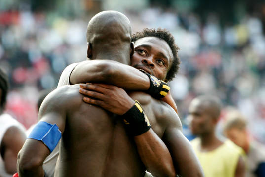  Derek Boateng, Ghana, jubel efter seger mot Tjeckien. 