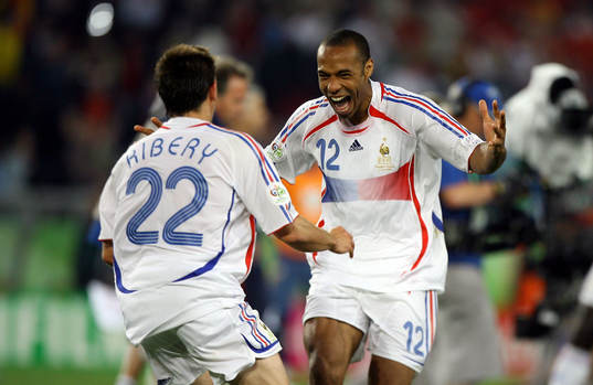 Thierry Henry och Franck Ribery, Frankrike, jubel